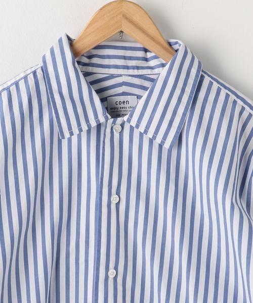 coen（コーエン）の「ストライププルオーバーシャツ（シャツ/ブラウス・メンズ・ケリー/コバルトブルー・LARGE/MEDIUM/SMALL）」の4枚目の写真