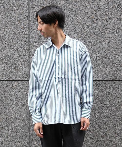 coen（コーエン）の「ストライププルオーバーシャツ（シャツ/ブラウス・メンズ・ケリー/コバルトブルー・LARGE/MEDIUM/SMALL）」の12枚目の写真