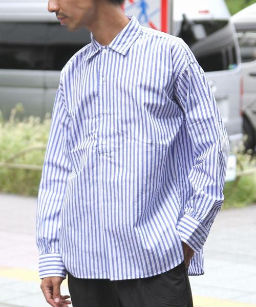 coen（コーエン）の「ストライププルオーバーシャツ（シャツ/ブラウス・メンズ・ケリー/コバルトブルー・LARGE/MEDIUM/SMALL）」の16枚目の写真