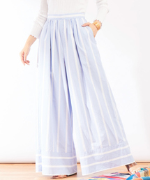 ストライプギャザーパンツ
