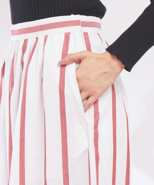 Abahouse Devinette（ドゥヴィネット）の「ストライプギャザーパンツ（その他パンツ・レディース・レッド/サックスブルー・38/36）」の11枚目の写真