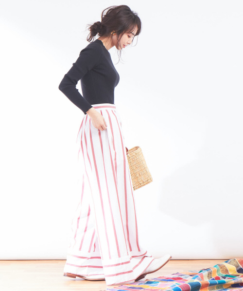 Abahouse Devinette（ドゥヴィネット）の「ストライプギャザーパンツ（その他パンツ・レディース・レッド/サックスブルー・38/36）」の7枚目の写真