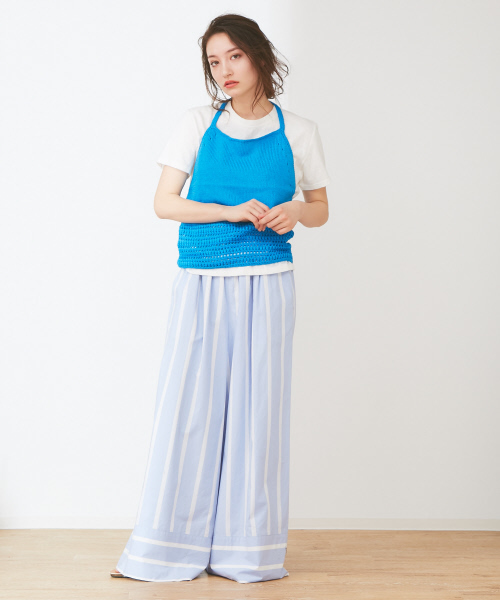 Abahouse Devinette（ドゥヴィネット）の「ストライプギャザーパンツ（その他パンツ・レディース・レッド/サックスブルー・38/36）」の5枚目の写真