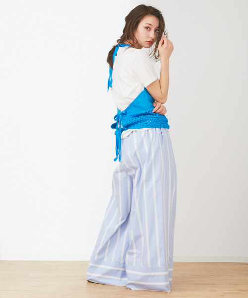Abahouse Devinette（ドゥヴィネット）の「ストライプギャザーパンツ（その他パンツ・レディース・レッド/サックスブルー・38/36）」の4枚目の写真