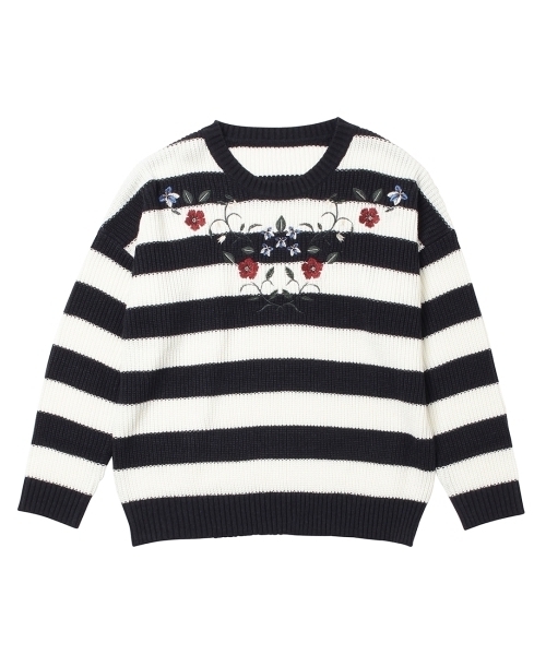 Cutie Blonde（キューティーブロンド）の「【3点セット】ニット×スカンツ×帽子（アンサンブル・レディース・グレー/ブルー・38/40）」の6枚目の写真