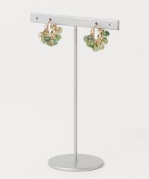 【marinaJEWELRY】14kgf/multicolored quartz pierced earring GRN