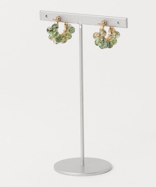 TONE SELECT GOODS(トーンセレクトグッズ)の「【marinaJEWELRY】14kgf/multicolored quartz pierced earring GRN(ピアス(両耳用)・レディース・グリーン・FREE)」の2枚目の写真