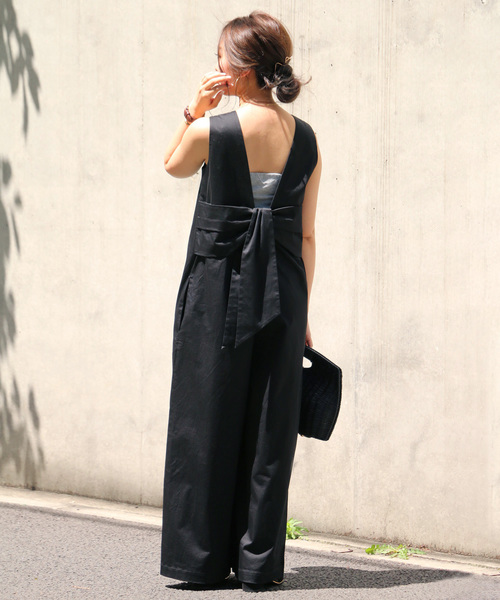 notch.（ノッチ）の「バックリボン　フロントボタンサロペット（つなぎ/オールインワン・レディース・レンガ/ベージュ/ブラック・M/TM）」の15枚目の写真