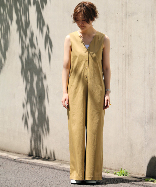 notch.（ノッチ）の「バックリボン　フロントボタンサロペット（つなぎ/オールインワン・レディース・レンガ/ベージュ/ブラック・M/TM）」の21枚目の写真