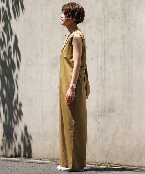 notch.（ノッチ）の「バックリボン　フロントボタンサロペット（つなぎ/オールインワン・レディース・レンガ/ベージュ/ブラック・M/TM）」の22枚目の写真