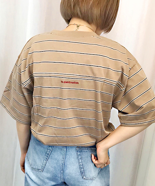 apres jour（アプレジュール）の「刺繍ロゴポケットTシャツ【ZOZOTOWN限定アイテム】（Tシャツ/カットソー・レディース・ベージュ/ブラック/モカ/オフホワイト・フリー）」の7枚目の写真