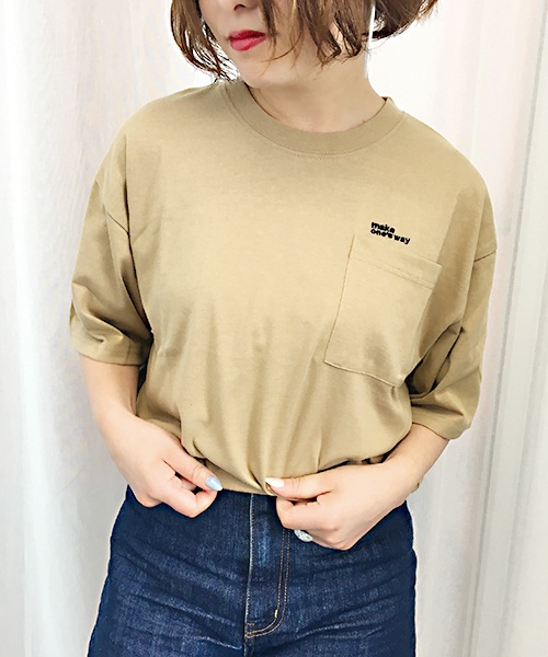 apres jour（アプレジュール）の「刺繍ロゴポケットTシャツ【ZOZOTOWN限定アイテム】（Tシャツ/カットソー・レディース・ベージュ/ブラック/モカ/オフホワイト・フリー）」の11枚目の写真