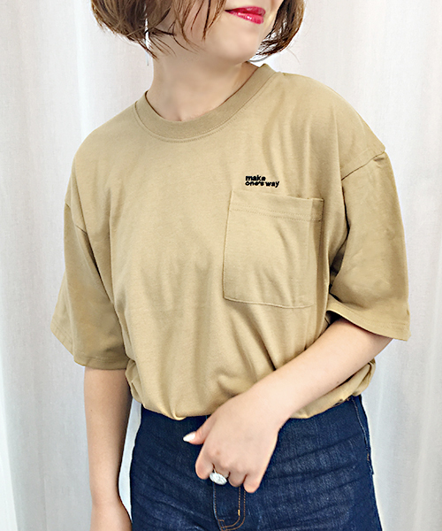 apres jour（アプレジュール）の「刺繍ロゴポケットTシャツ【ZOZOTOWN限定アイテム】（Tシャツ/カットソー・レディース・ベージュ/ブラック/モカ/オフホワイト・フリー）」の12枚目の写真