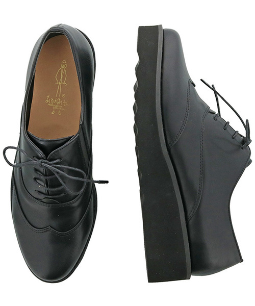 あしながおじさん（アシナガオジサン）の「〈あしながおじさん〉　厚底レースアップシューズ　7301367（レインシューズ・レディース・クリアブラック/ブラック・M/LL/S/L）」の5枚目の写真