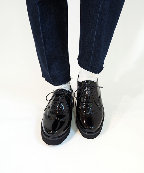 あしながおじさん（アシナガオジサン）の「〈あしながおじさん〉　厚底レースアップシューズ　7301367（レインシューズ・レディース・クリアブラック/ブラック・M/LL/S/L）」の9枚目の写真