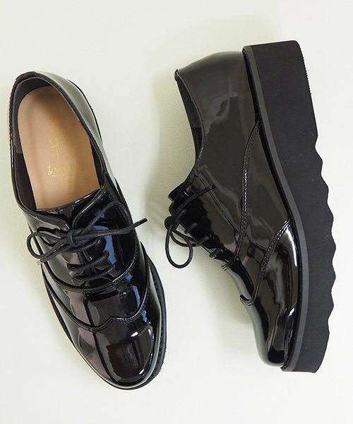 あしながおじさん（アシナガオジサン）の「〈あしながおじさん〉　厚底レースアップシューズ　7301367（レインシューズ・レディース・クリアブラック/ブラック・M/LL/S/L）」の18枚目の写真