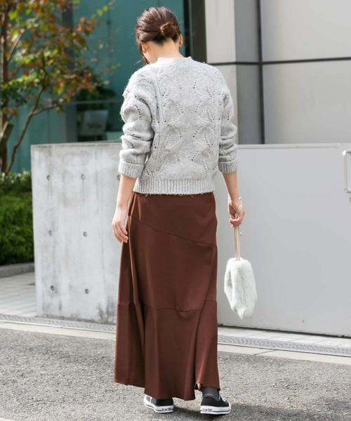 URBAN RESEARCH ROSSO WOMEN(アーバンリサーチ ロッソ)の「ヘムフレアマキシスカート∴(スカート・レディース・ブラック/ブラウン・38/36)」の6枚目の写真