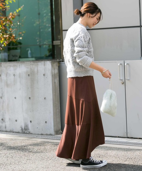 URBAN RESEARCH ROSSO WOMEN(アーバンリサーチ ロッソ)の「ヘムフレアマキシスカート∴(スカート・レディース・ブラック/ブラウン・38/36)」の7枚目の写真