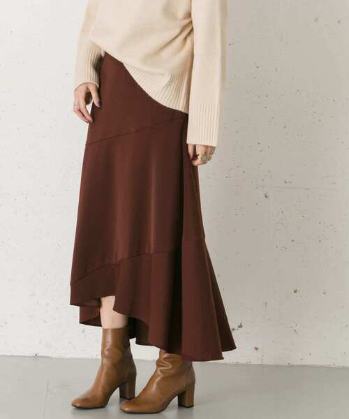 URBAN RESEARCH ROSSO WOMEN(アーバンリサーチ ロッソ)の「ヘムフレアマキシスカート∴(スカート・レディース・ブラック/ブラウン・38/36)」の9枚目の写真