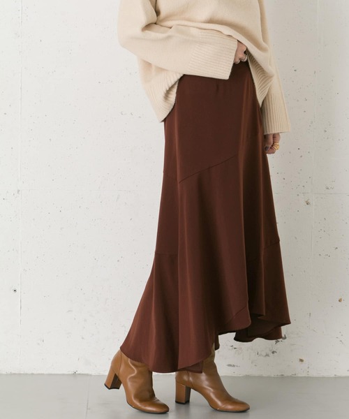 URBAN RESEARCH ROSSO WOMEN(アーバンリサーチ ロッソ)の「ヘムフレアマキシスカート∴(スカート・レディース・ブラック/ブラウン・38/36)」の10枚目の写真