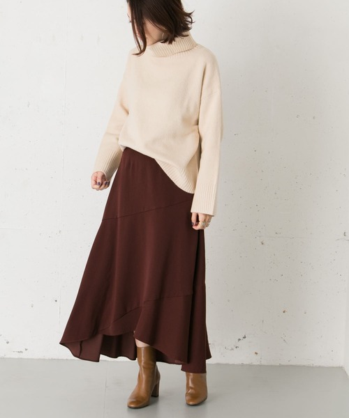 URBAN RESEARCH ROSSO WOMEN(アーバンリサーチ ロッソ)の「ヘムフレアマキシスカート∴(スカート・レディース・ブラック/ブラウン・38/36)」の11枚目の写真