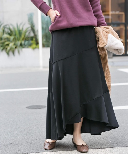 URBAN RESEARCH ROSSO WOMEN(アーバンリサーチ ロッソ)の「ヘムフレアマキシスカート∴(スカート・レディース・ブラック/ブラウン・38/36)」の13枚目の写真