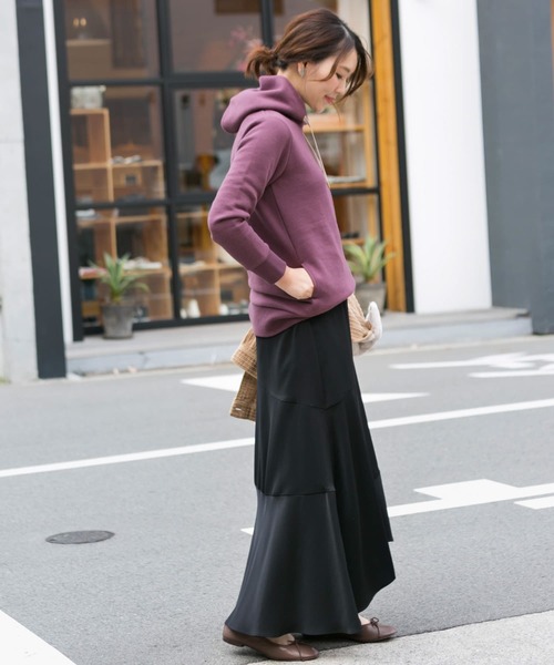 URBAN RESEARCH ROSSO WOMEN(アーバンリサーチ ロッソ)の「ヘムフレアマキシスカート∴(スカート・レディース・ブラック/ブラウン・38/36)」の18枚目の写真