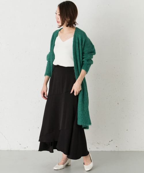 URBAN RESEARCH ROSSO WOMEN(アーバンリサーチ ロッソ)の「ヘムフレアマキシスカート∴(スカート・レディース・ブラック/ブラウン・38/36)」の20枚目の写真