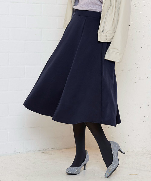 KOBE LETTUCE（コウベレタス）の「6面パネルミディ丈フレアスカート＊ロング丈/ボトムス/レディース[M2263]神戸レタス（スカート・レディース・パープル/モスグリーン/マスタード/ブラック/カーキ/グレイッシュベージュ/ボルドー/ネイビー/ブルー/アイボリー・FREE）」の7枚目の写真