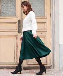 6面パネルミディ丈フレアスカート＊ロング丈/ボトムス/レディース[M2263]神戸レタス