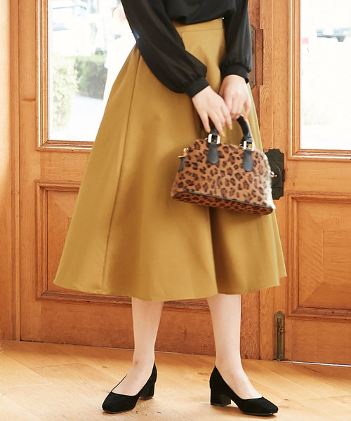 KOBE LETTUCE（コウベレタス）の「6面パネルミディ丈フレアスカート＊ロング丈/ボトムス/レディース[M2263]神戸レタス（スカート・レディース・パープル/モスグリーン/マスタード/ブラック/カーキ/グレイッシュベージュ/ボルドー/ネイビー/ブルー/アイボリー・FREE）」の9枚目の写真