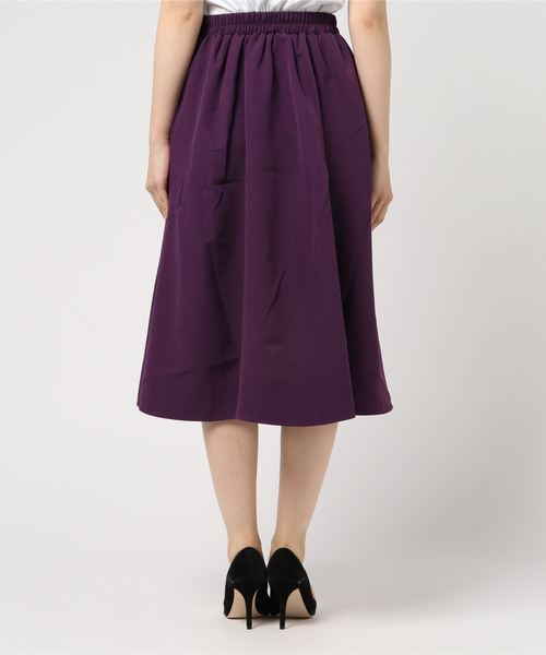KOBE LETTUCE（コウベレタス）の「6面パネルミディ丈フレアスカート＊ロング丈/ボトムス/レディース[M2263]神戸レタス（スカート・レディース・パープル/モスグリーン/マスタード/ブラック/カーキ/グレイッシュベージュ/ボルドー/ネイビー/ブルー/アイボリー・FREE）」の12枚目の写真