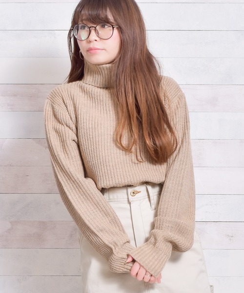 Bling Leads（ブリングリーズ）の「【Bl】【Bling Leads】畦編みアクリルタートルニット（ニット/セーター・レディース・ブラック系その他2/ホワイト系その他2/グレー系その他/ブルー系その他/ブラック/ネイビー/ブラック系その他/レッド/キャメル/ホワイト系その他/アイボリー/ホワイト系その他3/ワイン/グレー/カーキ/ブラウン/ベージュ/パープル・LARGE/MEDIUM）」の11枚目の写真