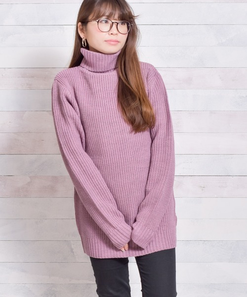 Bling Leads（ブリングリーズ）の「【Bl】【Bling Leads】畦編みアクリルタートルニット（ニット/セーター・レディース・ブラック系その他2/ホワイト系その他2/グレー系その他/ブルー系その他/ブラック/ネイビー/ブラック系その他/レッド/キャメル/ホワイト系その他/アイボリー/ホワイト系その他3/ワイン/グレー/カーキ/ブラウン/ベージュ/パープル・LARGE/MEDIUM）」の15枚目の写真