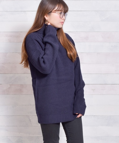 Bling Leads（ブリングリーズ）の「【Bl】【Bling Leads】畦編みアクリルタートルニット（ニット/セーター・レディース・ブラック系その他2/ホワイト系その他2/グレー系その他/ブルー系その他/ブラック/ネイビー/ブラック系その他/レッド/キャメル/ホワイト系その他/アイボリー/ホワイト系その他3/ワイン/グレー/カーキ/ブラウン/ベージュ/パープル・LARGE/MEDIUM）」の13枚目の写真