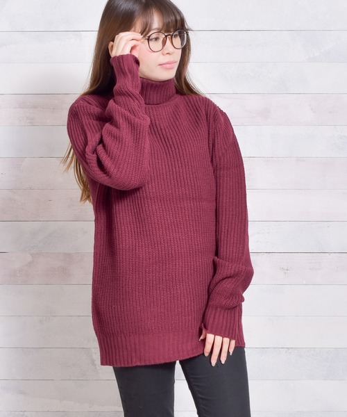 Bling Leads（ブリングリーズ）の「【Bl】【Bling Leads】畦編みアクリルタートルニット（ニット/セーター・レディース・ブラック系その他2/ホワイト系その他2/グレー系その他/ブルー系その他/ブラック/ネイビー/ブラック系その他/レッド/キャメル/ホワイト系その他/アイボリー/ホワイト系その他3/ワイン/グレー/カーキ/ブラウン/ベージュ/パープル・LARGE/MEDIUM）」の18枚目の写真