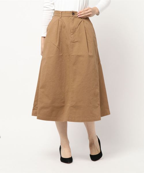 AMERICAN HOLIC(アメリカンホリック)の「・ツイル起毛ロングフレアスカート(スカート・レディース・ネイビー/ブラック系その他3/ベージュ系その他4/ドット/その他8/ベージュ・L/M)」の2枚目の写真
