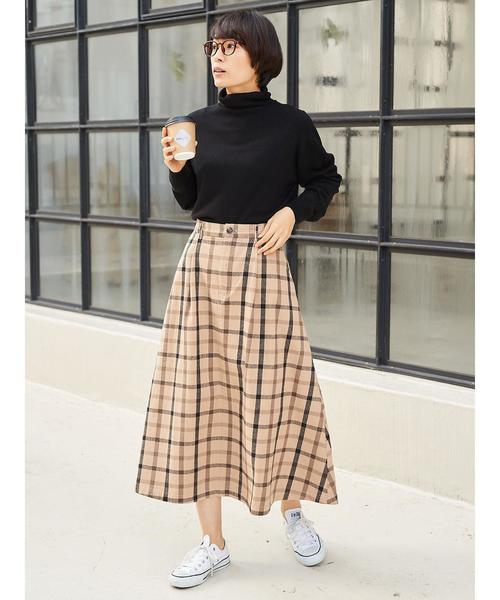 AMERICAN HOLIC(アメリカンホリック)の「・ツイル起毛ロングフレアスカート(スカート・レディース・ネイビー/ブラック系その他3/ベージュ系その他4/ドット/その他8/ベージュ・L/M)」の17枚目の写真