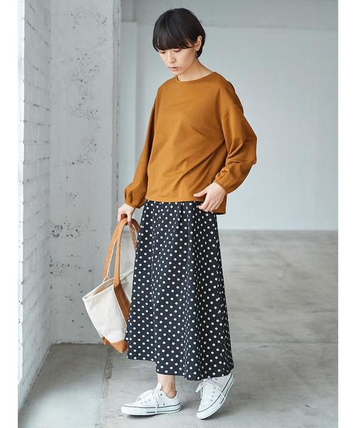 AMERICAN HOLIC(アメリカンホリック)の「・ツイル起毛ロングフレアスカート(スカート・レディース・ネイビー/ブラック系その他3/ベージュ系その他4/ドット/その他8/ベージュ・L/M)」の16枚目の写真