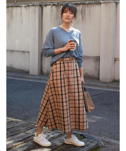 AMERICAN HOLIC(アメリカンホリック)の「・ツイル起毛ロングフレアスカート(スカート・レディース・ネイビー/ブラック系その他3/ベージュ系その他4/ドット/その他8/ベージュ・L/M)」の8枚目の写真