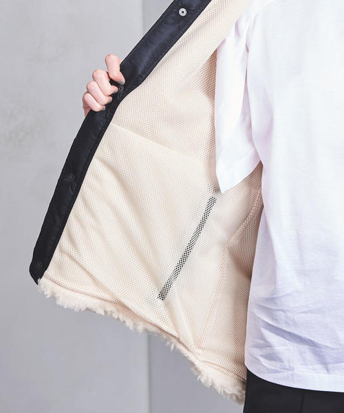 UNITED ARROWS - coco 中古 ユナイテッドアローズ UNITED ARROWS レディース ブルゾン S 白 ホワイト ボア 重ね着風 ダブルジップ UNITED ARROWS - coco 中古 ユナイテッドアローズ UNITED ARROWS