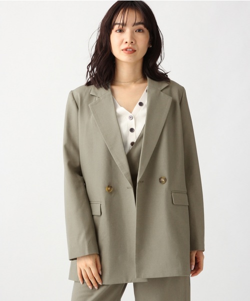 A part by(アパートバイ)の「PORyLiダブルジャケット 825146(テーラードジャケット・レディース・ベージュ/グレー/カーキ・FREE)」の3枚目の写真