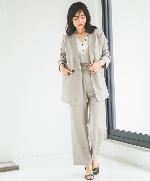 A part by(アパートバイ)の「PORyLiダブルジャケット 825146(テーラードジャケット・レディース・ベージュ/グレー/カーキ・FREE)」の5枚目の写真