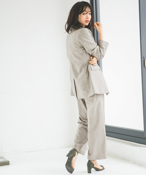 A part by(アパートバイ)の「PORyLiダブルジャケット 825146(テーラードジャケット・レディース・ベージュ/グレー/カーキ・FREE)」の6枚目の写真