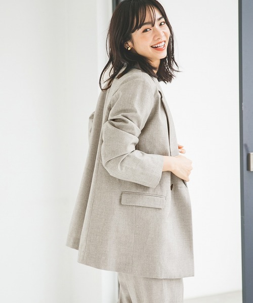 A part by(アパートバイ)の「PORyLiダブルジャケット 825146(テーラードジャケット・レディース・ベージュ/グレー/カーキ・FREE)」の7枚目の写真