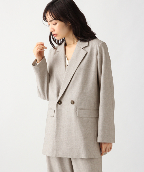 A part by(アパートバイ)の「PORyLiダブルジャケット 825146(テーラードジャケット・レディース・ベージュ/グレー/カーキ・FREE)」の11枚目の写真