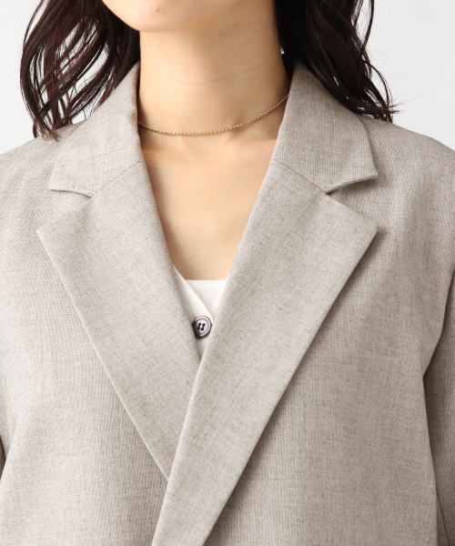 A part by(アパートバイ)の「PORyLiダブルジャケット 825146(テーラードジャケット・レディース・ベージュ/グレー/カーキ・FREE)」の14枚目の写真