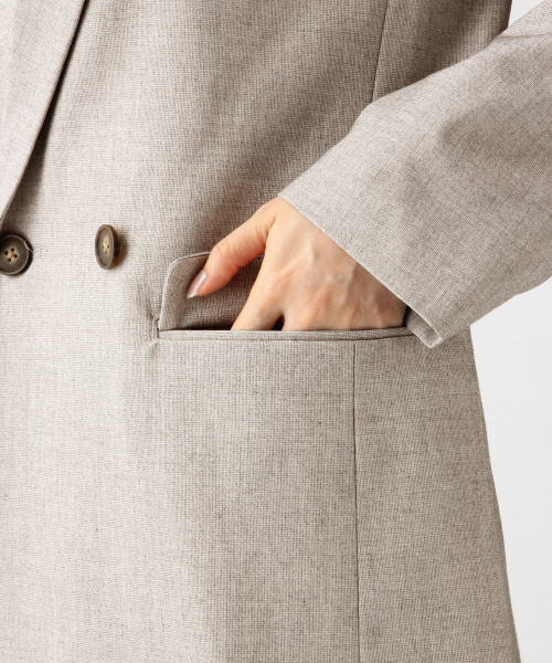 A part by(アパートバイ)の「PORyLiダブルジャケット 825146(テーラードジャケット・レディース・ベージュ/グレー/カーキ・FREE)」の17枚目の写真