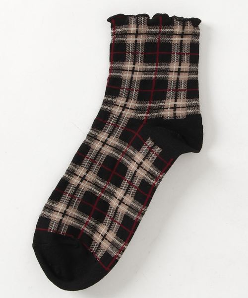 Fun & Daily(ファンアンドデイリー)の「F&D : チェックメローソックス(ソックス/靴下・レディース・ブラック/ベージュ/ネイビー・FREE)」の5枚目の写真