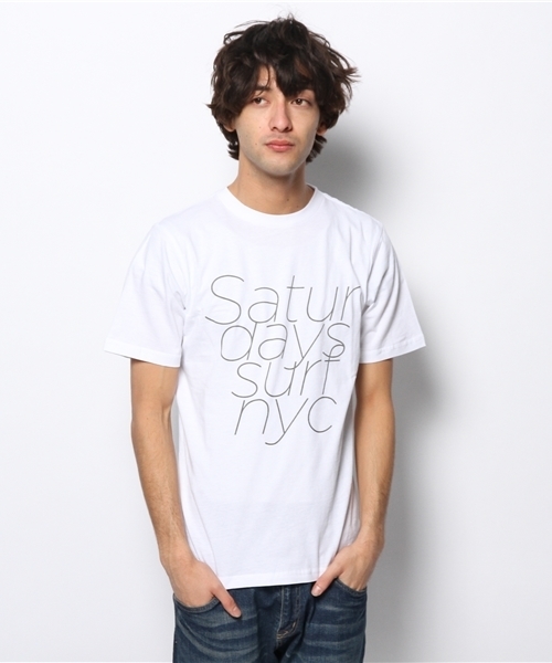Saturdays NYC（サタデーズ ニューヨークシティ ）の「○SATURDAYS SURF NYC / ON TOP OF EACH OTHER（Tシャツ/カットソー・メンズ・ホワイト/ブルー系その他/イエロー・LARGE/X-SMALL/SMALL/MEDIUM）」の12枚目の写真